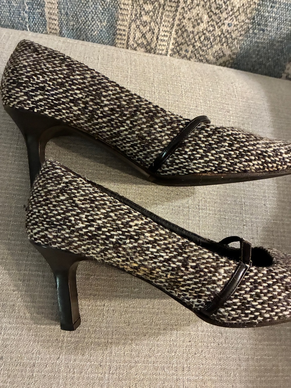 Vintage y2k Coach Tweed Mary Jane Pumps size 8.5 - Picture 3 of 7